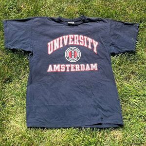Vintage B&C european style University of Amsterdam navy t shirt